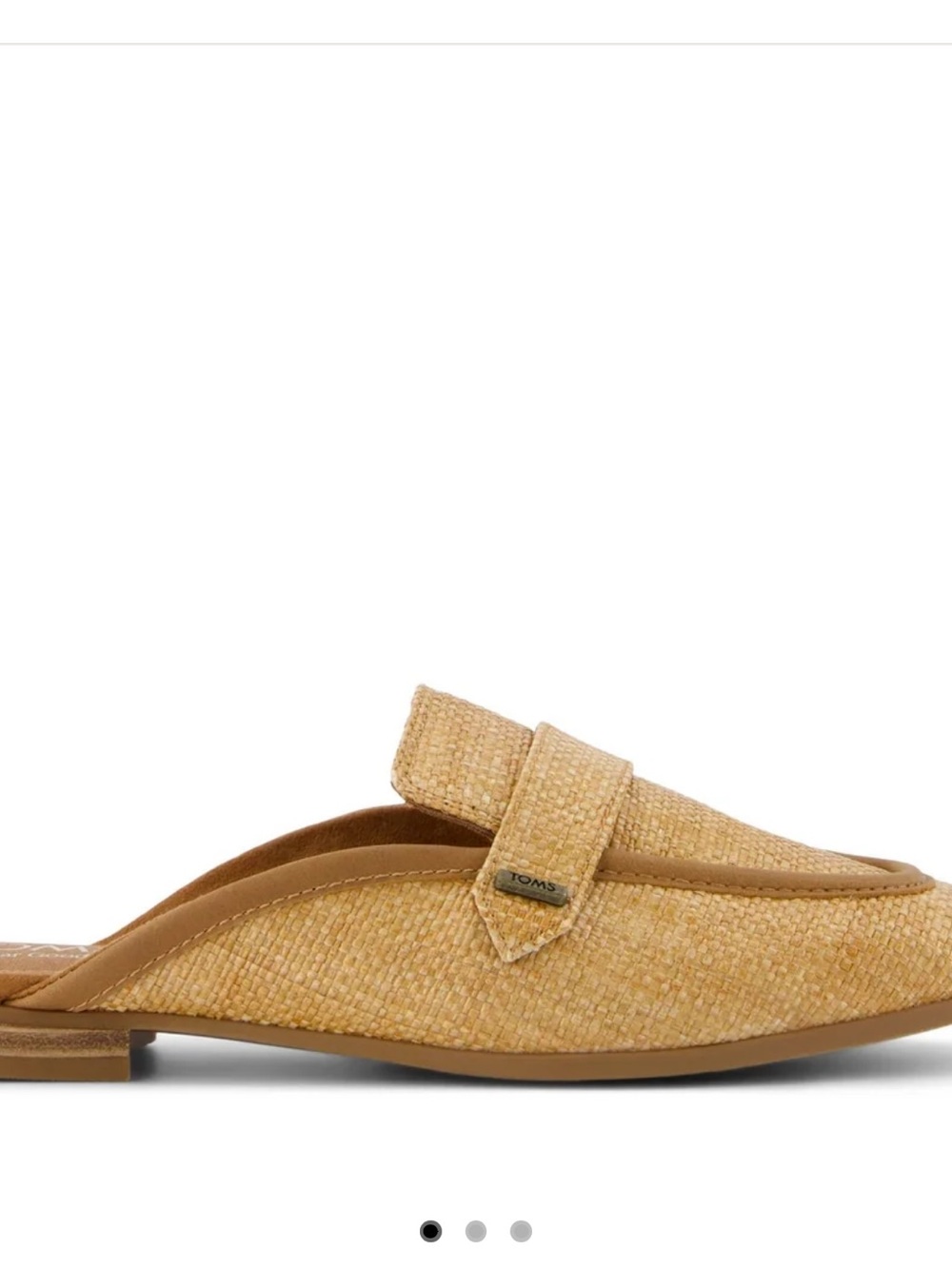 TOMS Tan Raffia Slip-On Mules - Picture 2 of 8